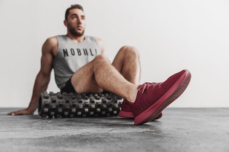 Red Nobull Maroon Mesh Runner Men's Running Shoes | CA P1080J